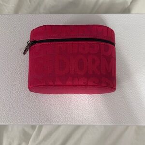 Dior Pink Logo Cosmetic Pouch